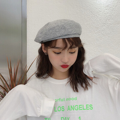 

Redwood Beret Female Summer Thin British Retro Octagonal Cap Breathable Japanese Black Cap Summer ins