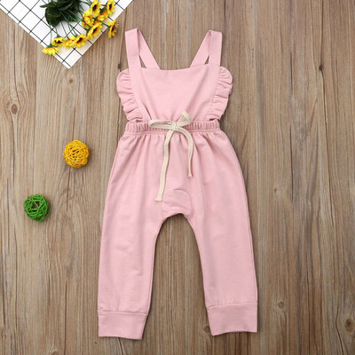 

Newborn Kids Baby Girl Ruffle Bib Pants Romper Overalls Cotton Outfits Clothes