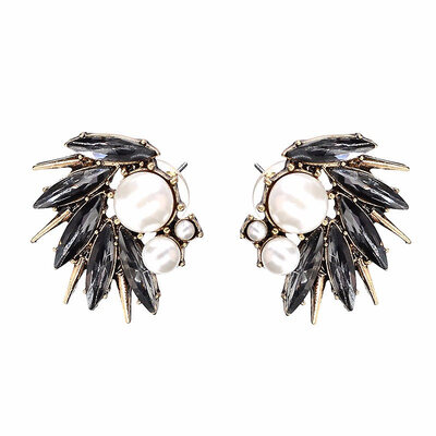 

2019 ZA new pearl Pendant Earrings Gold Statement Hoop Earrings For Women Weddings Party Jewelry bijoux wholesale