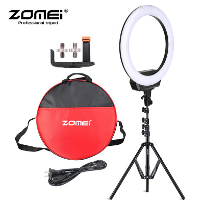 

ZOMEi R16C 16 Inch Bi-color Dimmable Ring Video Light Kit 3000K-6500K LED SMD Photography Fill Light LCD Display CRI 80 38W with