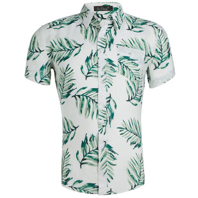

Tailored Summer Casual Fashion Mens 3D Color Print Trend Color Short-sleeved Shirt Blouse