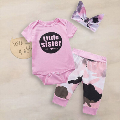 

3PCS Newborn Infant Baby Girl Clothes Romper Jumpsuit Pants Leggings Outfits Set