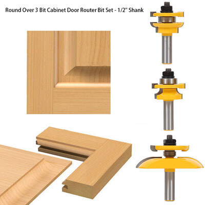 

〖Follure〗Round Over 3 Bit Cabinet Door Router Bit Set - 12 Shank