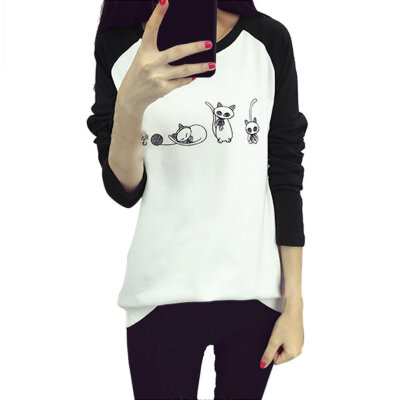 

Autumn Women T-Shirt Lovely Character Printed Long Sleeve Tops