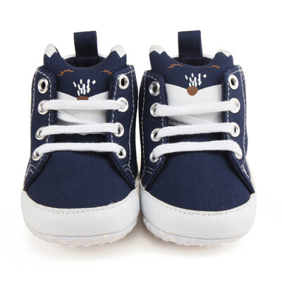 

Baby Shoes First Walkers Cartoon Fox Infant Baby Girls Boys Pram Crib Shoes Soft Sole Newborn Baby Boys Shoes Sneakers Prewalker