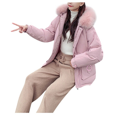 

Toponeto 6 Colors Women Fashion Outerwear Long Cotton-padded Jackets Pocket Hooded Coats