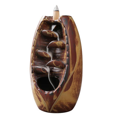 

Backflow Incense Burner Ceramic Lotus Smell Aromatic Aromatherapy Furnace