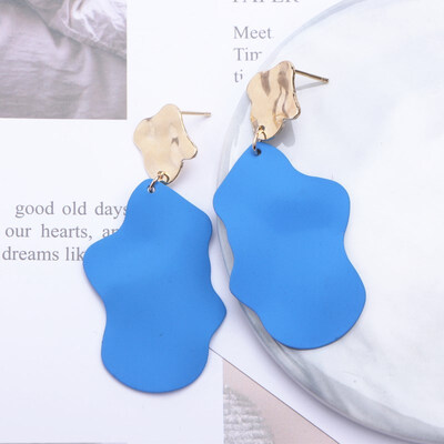 

Korean Style Personality Funny Painted Girl Face Cute Exaggerated Hollow out Metal Earrings for Women Wedding Jewelry Wholesale