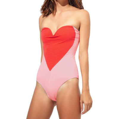 

Sexy Bikini One Piece Women Heart Shaped Splicing Hip Wrapped Bathing Suit