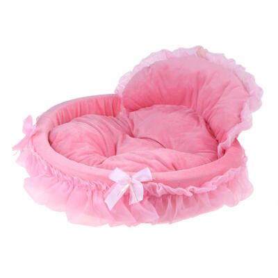 

Oval Pet Beds Lace Print Princess Puppies Soft House Nest Cat Dog Mat Sofa