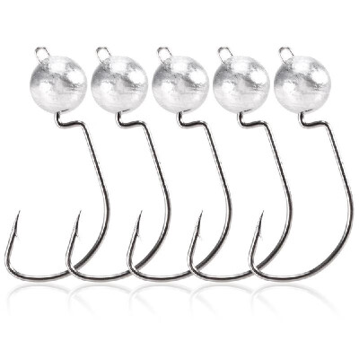 

5pcs Jig Hooks Set 3g5g7g10g Barbed Hook Soft Lure Jigging Worm Hook Fishing Hooks