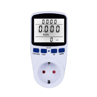 

LCD Display Electricity Usage Power Meter Socket Energy Watt Volt Amps Wattage KWH Consumption Analyzer Monitor Outlet--with Backl