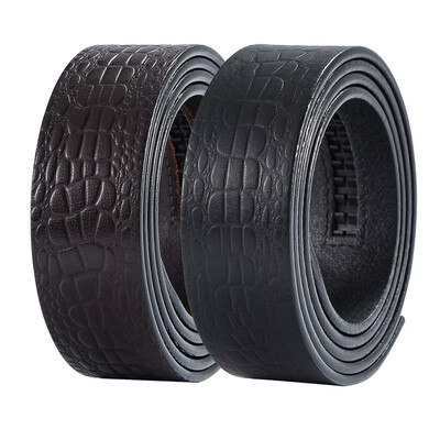 

Crocodile head layer leather belt body Mens leather belt automatic buckle belt strip without buckle belt without head