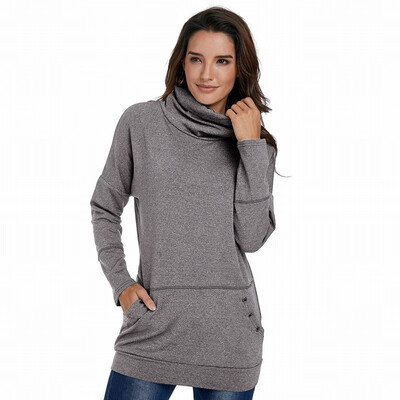

light womens sweatshirt collar long sleeves casual top