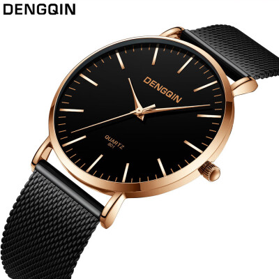 

Gobestart DENGQIN Men Fashion Military Stainless Steel Analog Date Sport Quartz Wrist Watch