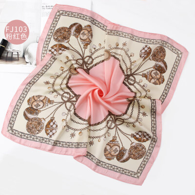 

Korean fashion simple contrast color wild small scarf scarf scarf retro small square scarf silk scarf FJ103