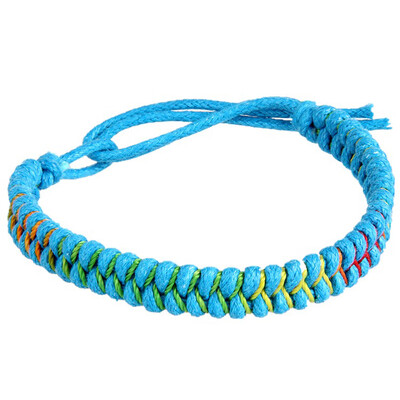 

Men Women Fashion Jewelry Friendship Folk-custom Knitting Bracelet Hand Weaving Leather Wristband