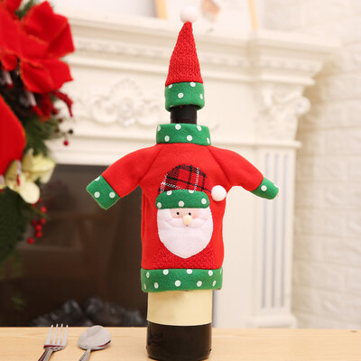 

New Christmas Wine Bottle Clothing Christmas Embroidery Cartoon Christmas Decor