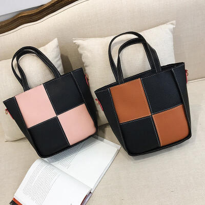 

Yogodlns 4pcsset Pu Leather Women Handbag Shoulder Bag For Ladies Patchwork Female Lattice Bags