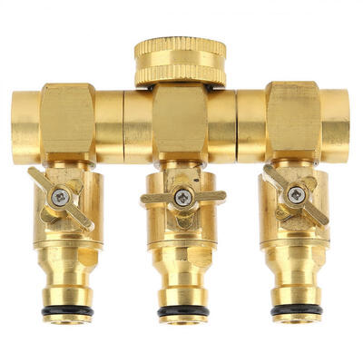 

Greensen 3 Valve Copper Faucet Water Diverter Irrigation Sprinkler Garden Household