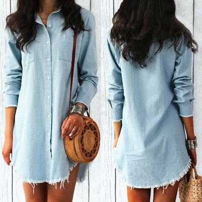 

Sexy Womens Plus Size Long T-shirt Ladies Casual Party Mini Dress Blouse Tops