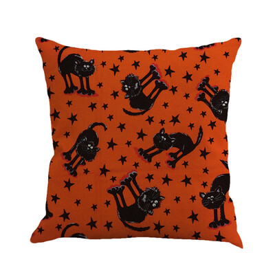 

Linen Halloween Pumpkin Pillow Case Sofa Waist Throw Cushion Cover Decor