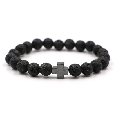 

New Arrival Mens Beaded Jewelry Stone Beads Gallstone Cross Bracelets Party Gift Yoga Jewelry Free shipping