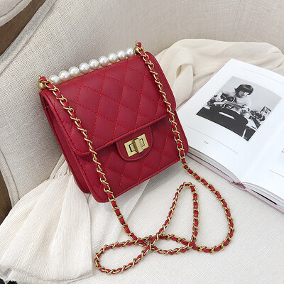 

Qiao Bani 2019 new Korean fashion Dongdaemun pearl small square bag shoulder diagonal tide handbags a generation