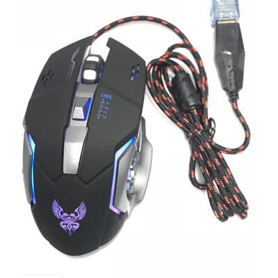 

Gaming Mouse With 6 Programmable Buttons Colorful Breathing Light 5000 DPI USB Wired Optical Mechanical Mouse For PC Lap