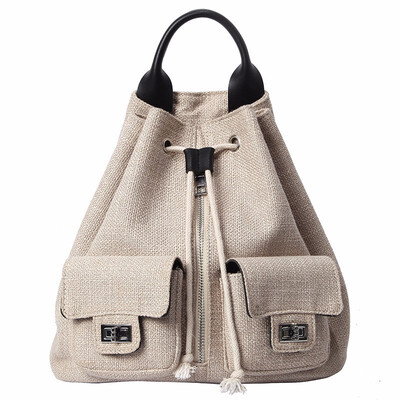 

Canvas Drawstring Backpack Women Casual Fabric Backpacks for Girls Youth Ladies Bagpack Fashion Womens Daypack Back Pack Female