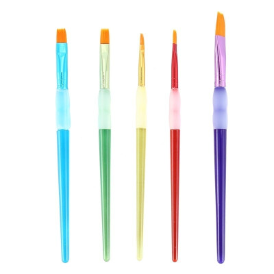 

5Pcs Candy Color Nylon Hair Watercolor Round Pointed Tip Art Painting Brush Set