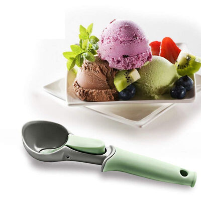 

1pcs Silicone Ice Cream Scoop Spherical Shape Fruit Spoon Ice Cream Dipper with Trigger Spoon Home Refrigerator Tools