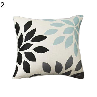 

Home Striped Leaf Throw Pillow Case Cushion Cover Sofa Bed Car Cafe Office Decor