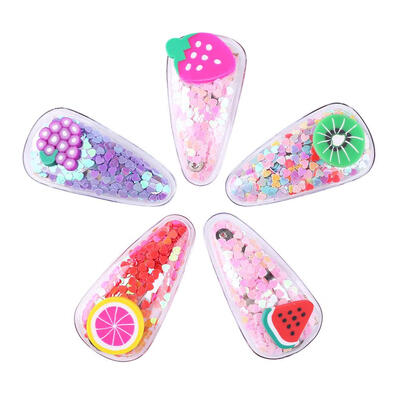 

5pcs Girls Lovely Hair Clip Princess Snap Hairpin Cartoon Fruit Barrette