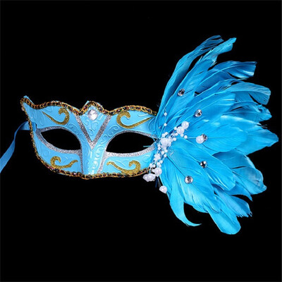 

Tailored Women Venetian Mask Masquerade Fancy Dress Party Princess Feather Masks