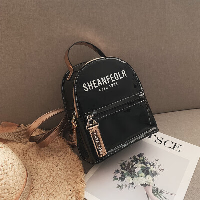 

Summer new patent leather glossy small bag female 2019 new Korean version of the wild fashion student bag backpack