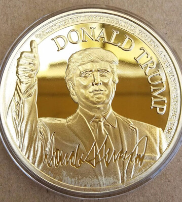 

40MM Gold Plated USA Donald Trump Souvenir Coin MEDAL