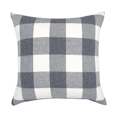 

〖Follure〗Striped Plaid Linen Pillowcase Upholstered Sofa Cushion Cover 18x18In