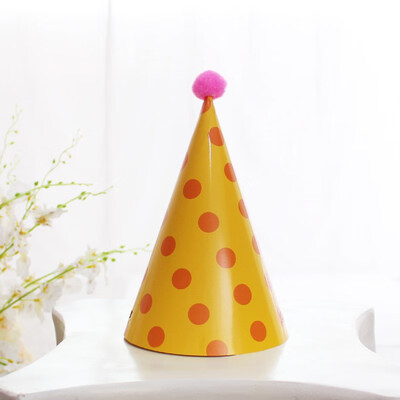 

FUNNYBUNNY Kids Happy Birthday Paper Party Cone Hats with Pom Poms 12ct Happy Birthday Crown Baby One Year Birthday