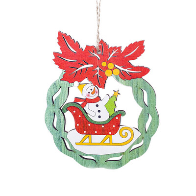 

〖Follure〗Santa Christmas Tree Wood Sleigh Pendant Gift Home Door Hanging Decorations