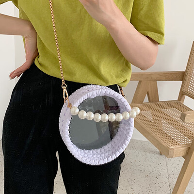 

Female bag 2019 new wave summer fashion wool bag net red packet ocean transparent package French minority Messenger bag