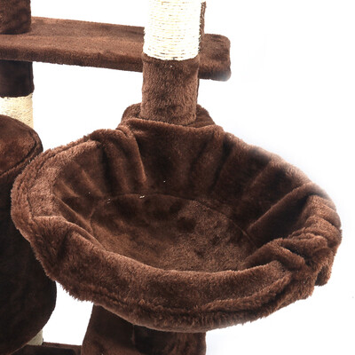 

Brown 80" Cat Tree Condo Furniture Scratching Post Pet Kitten House Sisal Hemp
