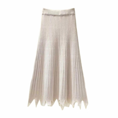 

Pleated Skirts For Women Korean Clothes Autumn Winter Knit Loose High Waisted Long Skirt Casual Maxi Skirts