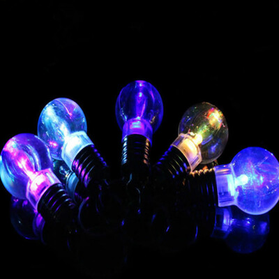 

5Pcs Luminous Plastic Bulb Shaped Ring Mini Spiral Bulb Keychain
