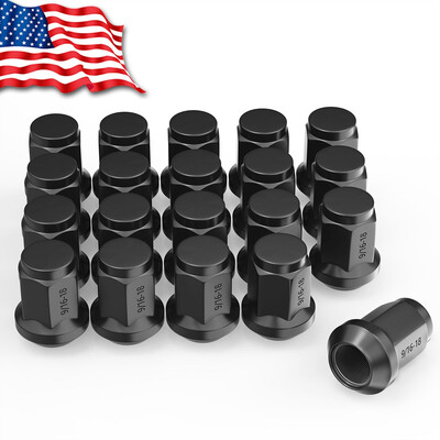

20 Acorn Bulge Wheel Lug Nuts 916-18 Black for Dodge Dakota Durango Ram 1500