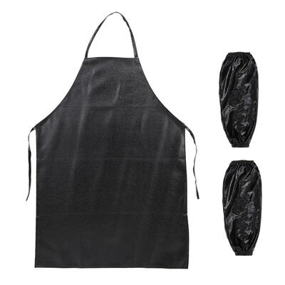 

Men Faux Leather Apron Waterproof Kitchen Restaurant Cooking ApronsCuff