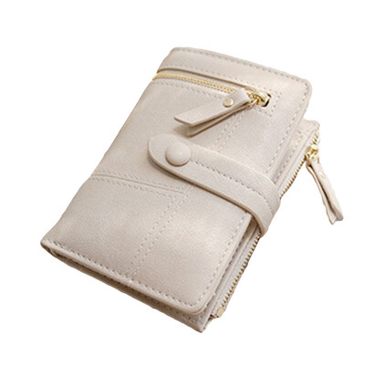 

Fashion Women Solid Color Multi Slots Short Wallet Faux Leather Clutch Purse