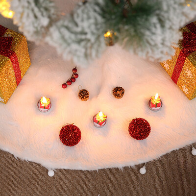 

Christmas Tree Skirt Apron Ornament Soft Plush Pad Xmas Party Home Decoration