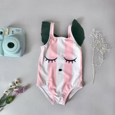 

Newborn Kids Baby Girl Cartoon Stripe Swimwear Swimsuit Outfits Clothes