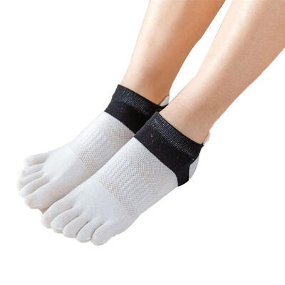 

Sports Women Color Block Breathable Cotton Five Toes Low Cut Ankle Boat Socks